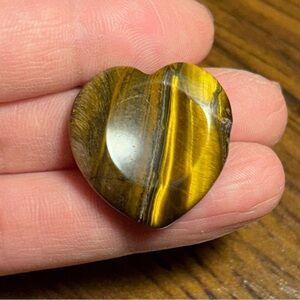 Tiger's Eye heart shaped worry stone